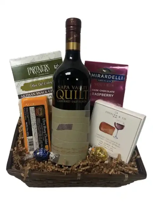 Quilt Wine & Cheese Basket